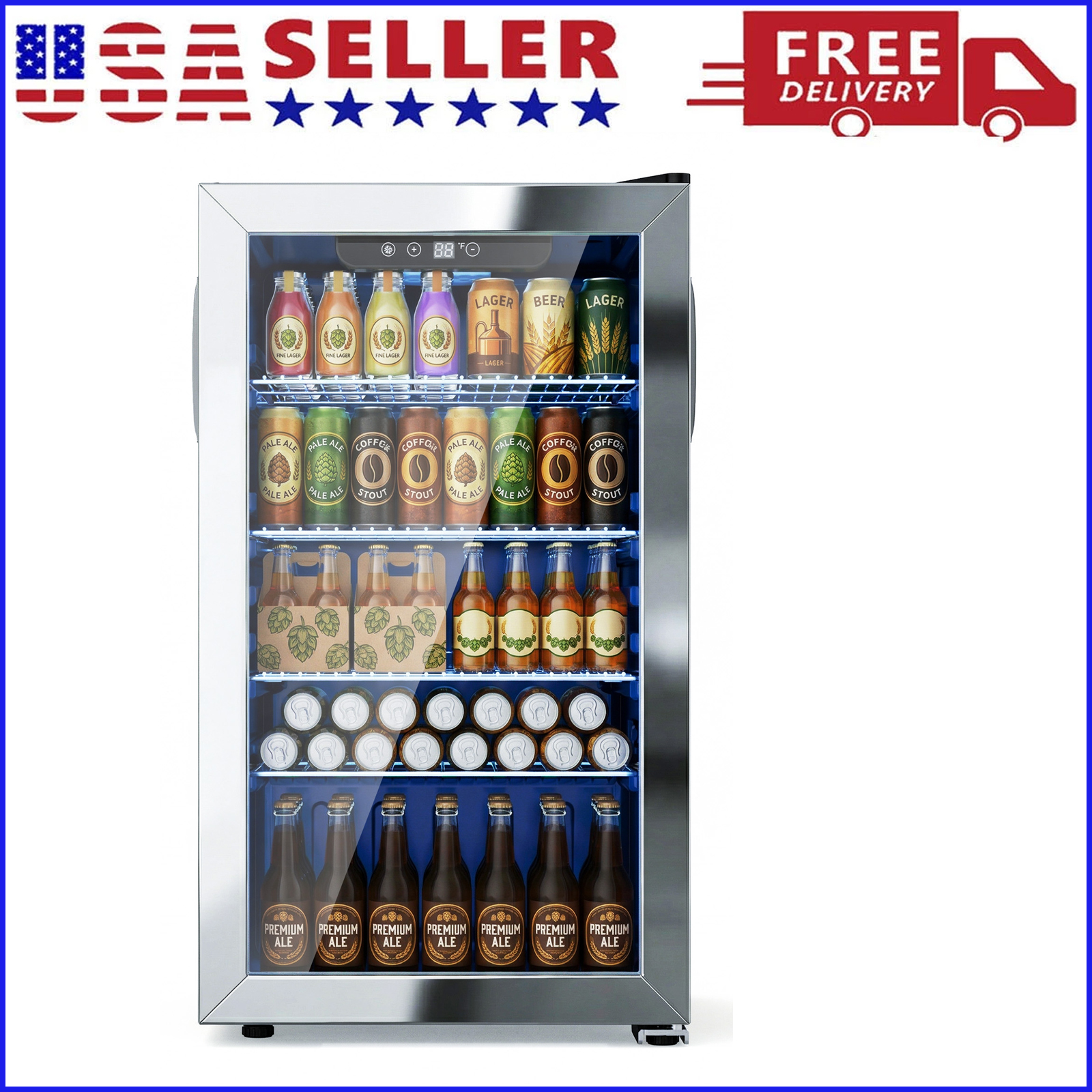 Air Compressor Mini - Beverage Refrigerator and Cooler, 130 Can