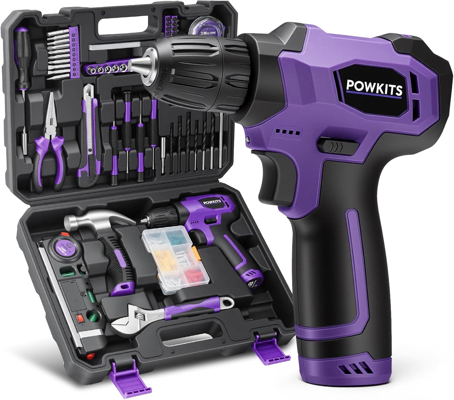 Power Tools Drill - 8V Cordless Drill Set, 139-Piece Tool