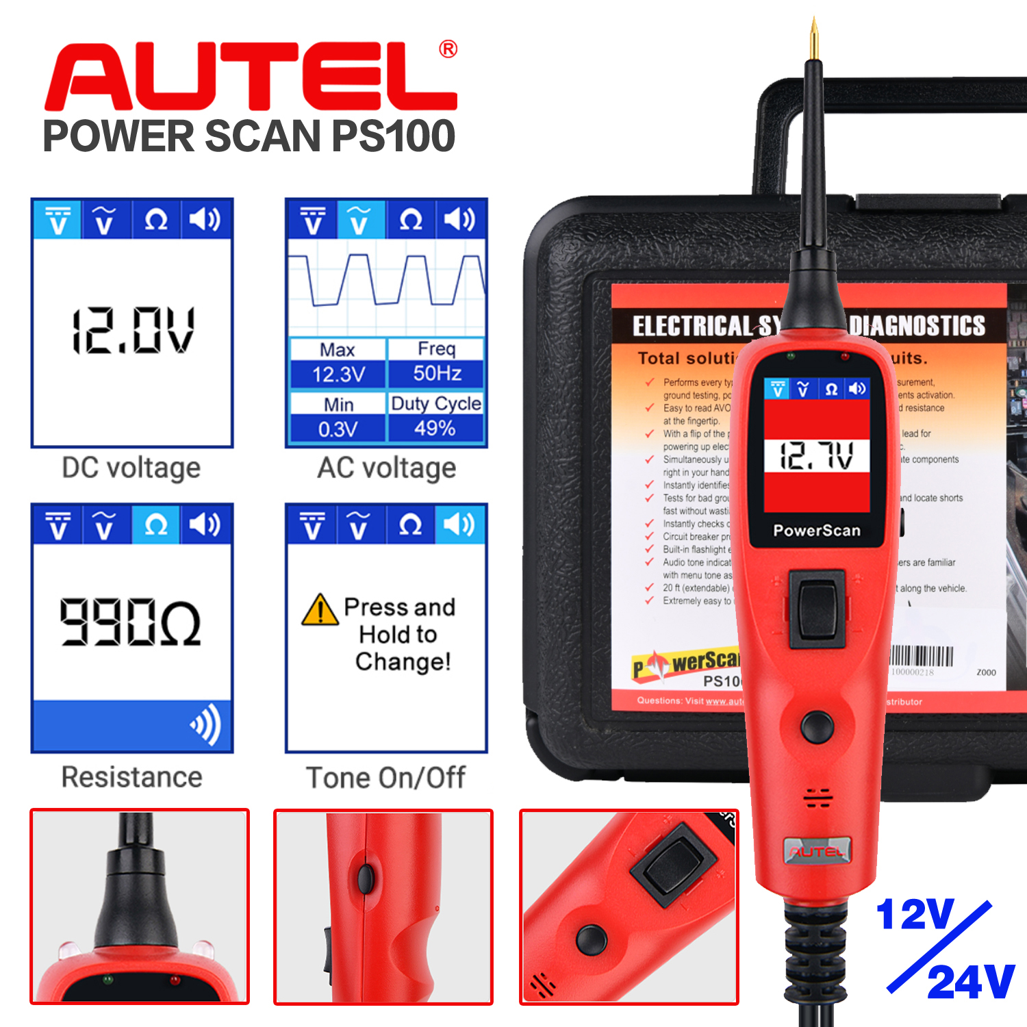 Autel PowerScan PS100 Car Elec - đánh giá và giá Power Tools In Automotive