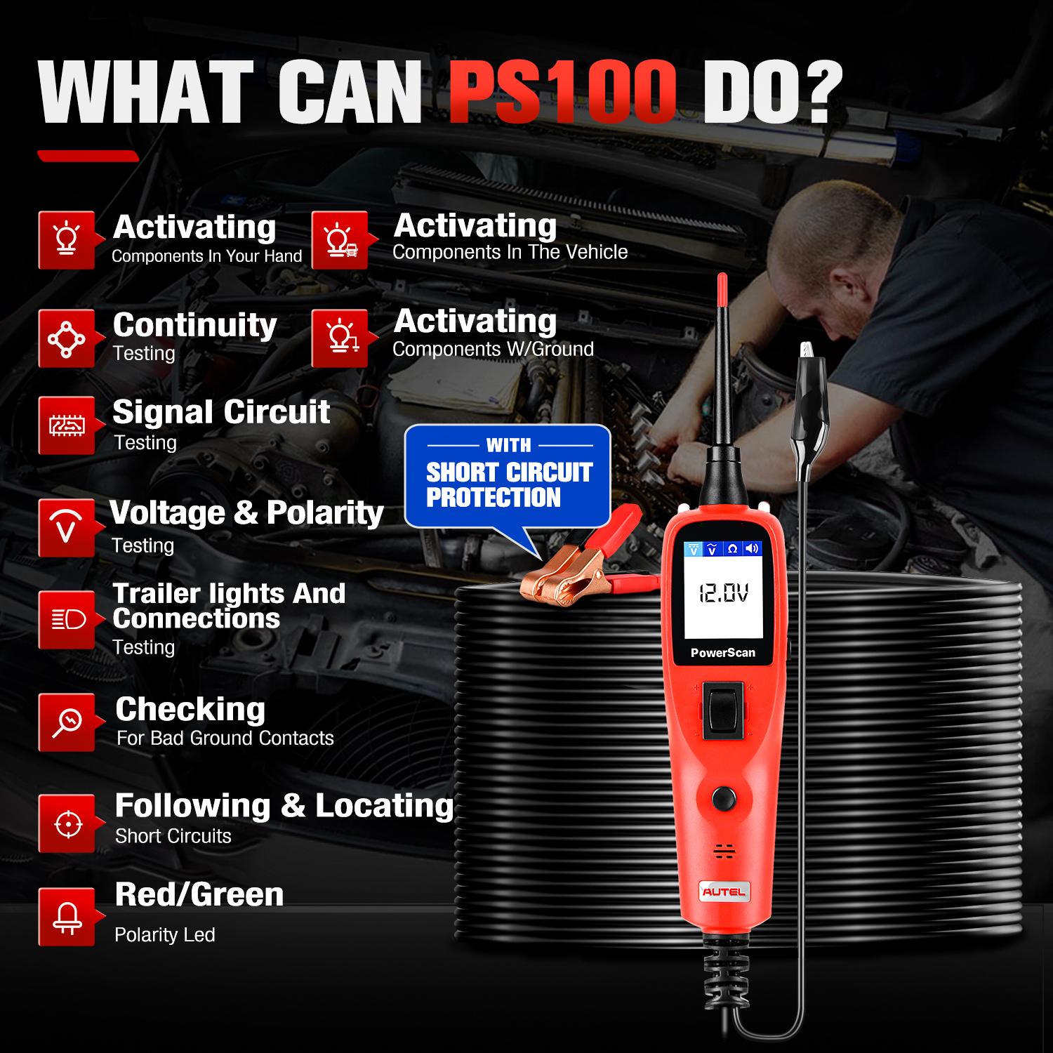 Autel PowerScan PS100 Car Elec - đánh giá và giá Power Tools In Automotive