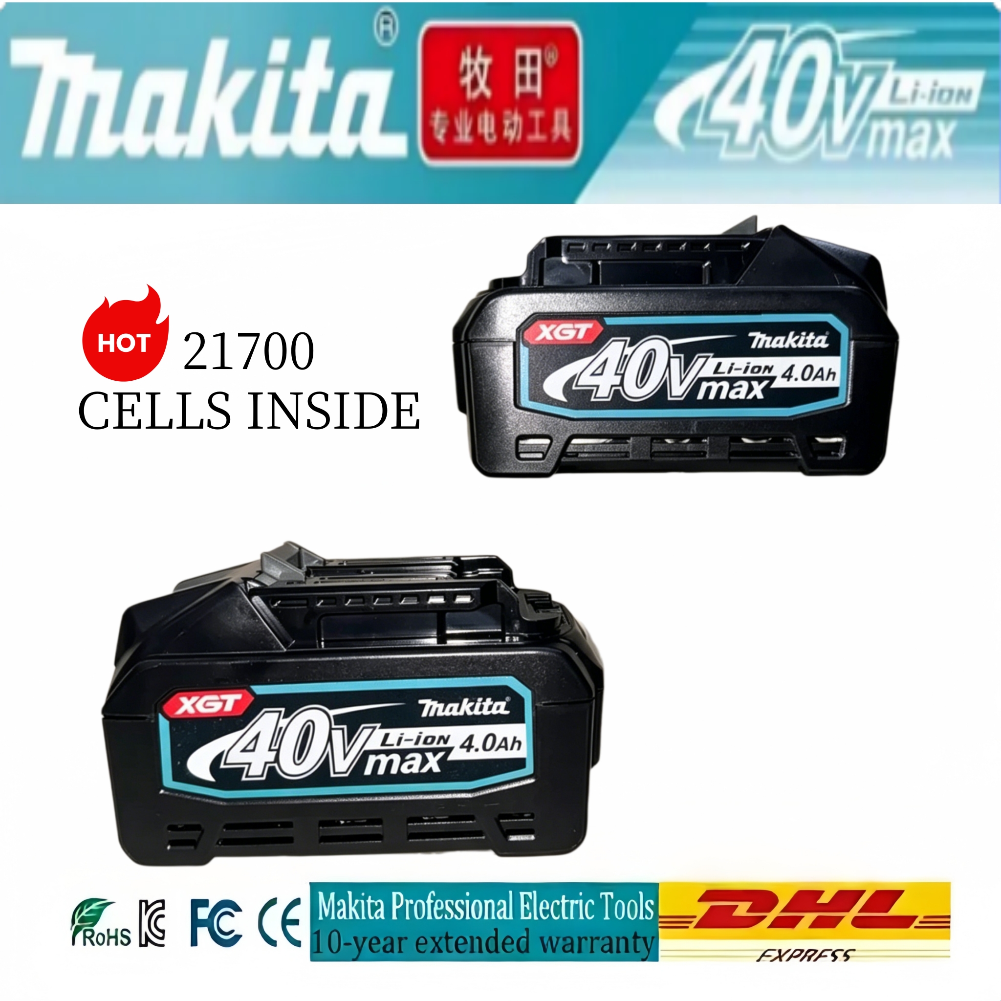 Makita 40V4.0Ah Battery BL4050 - đánh giá và giá Makita Power Tools Xgt