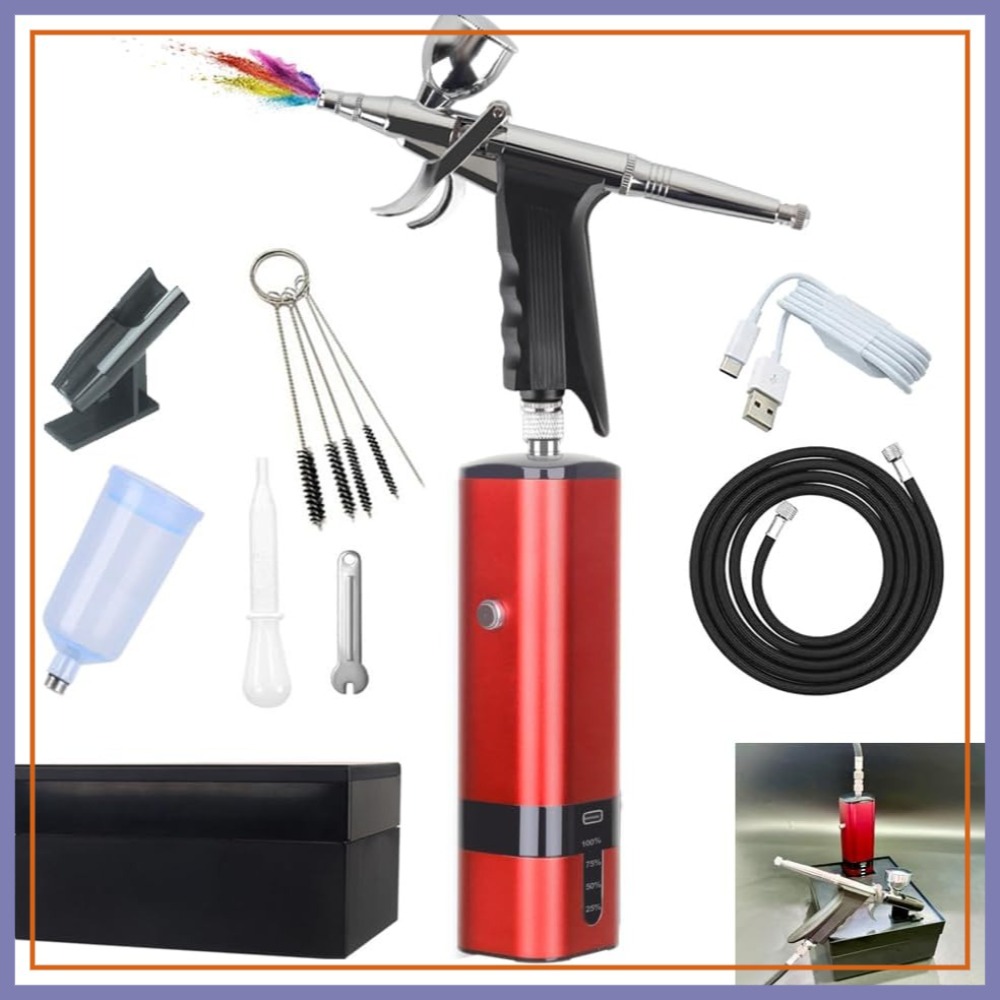 Portable Cordless Airbrush Kit - đánh giá và giá Air Compressor Mini