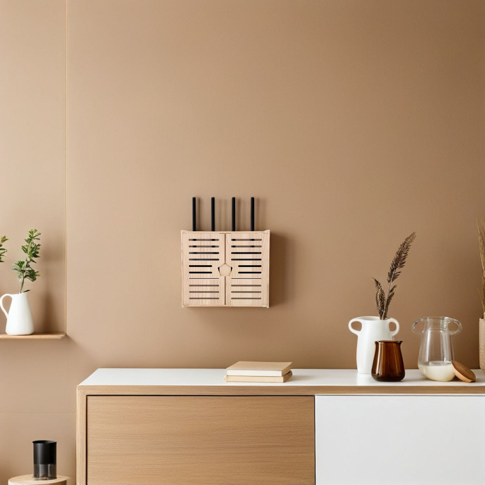 Wooden WiFi Router Storage Box - đánh giá và giá Power Tools Rack