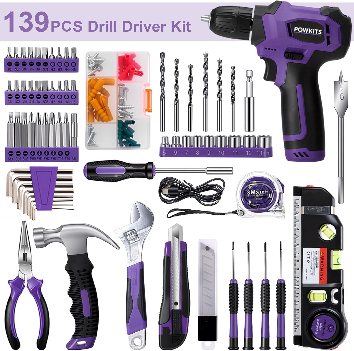 8V Cordless Drill Set, 139-Pie - đánh giá và giá Power Tools Drill